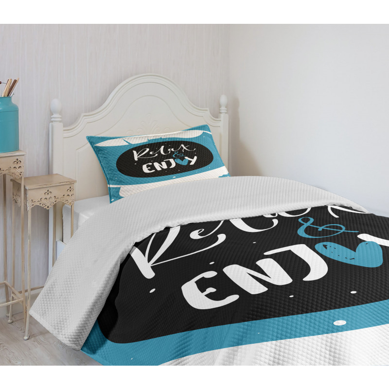 Cartoon Art Relax and Enjoy Bedspread Set