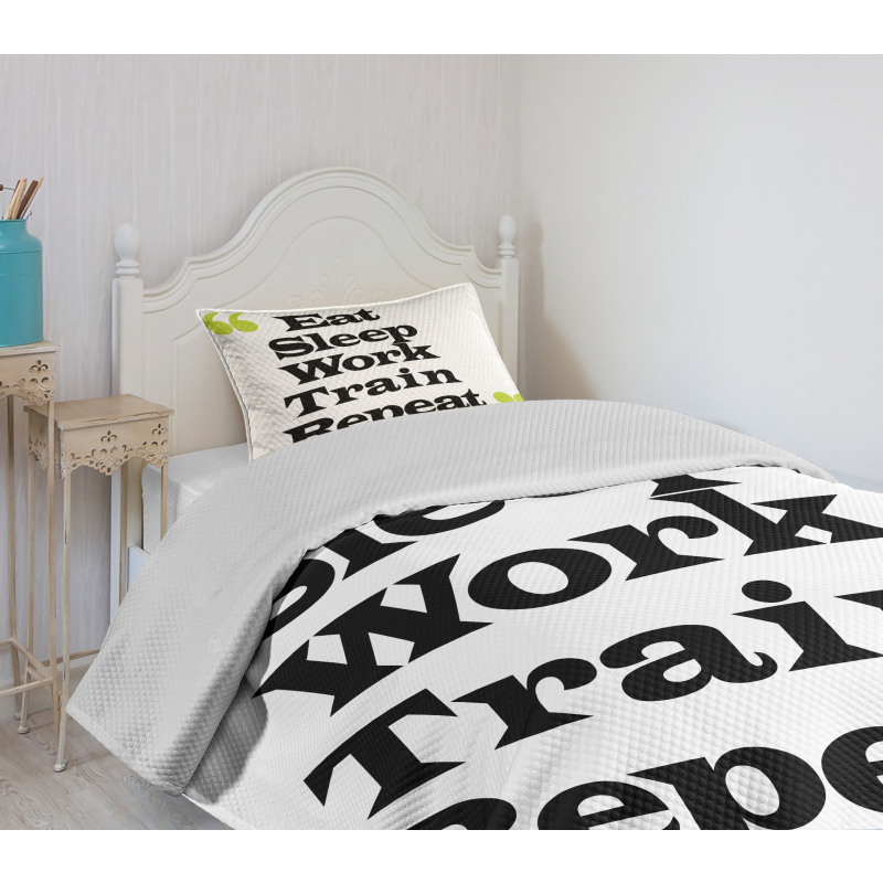 Eat Sleep Work Train Repeat Bedspread Set