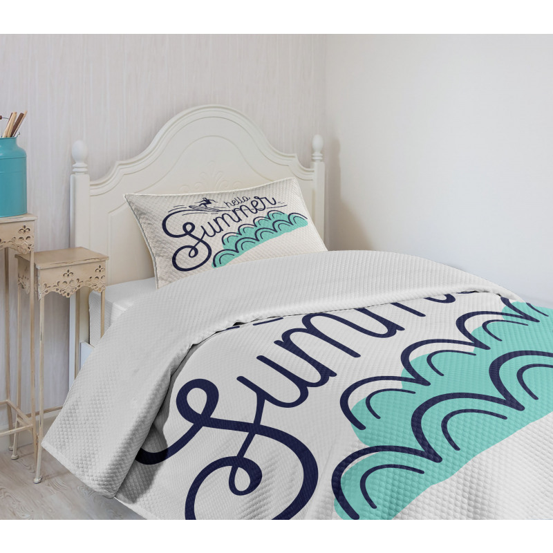 Hello Summer Lettering Bedspread Set