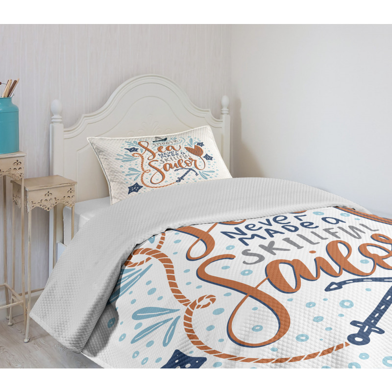 Skillful Sailor Phrase Bedspread Set