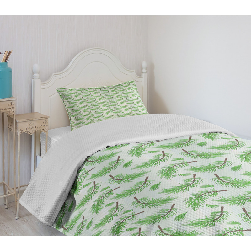 Falling Pine Tree Branches Bedspread Set