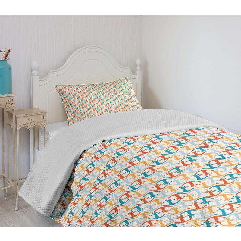 Nautical Colorful and Retro Bedspread Set