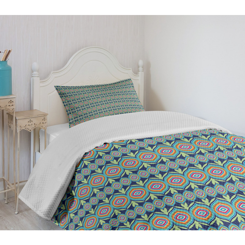Abstract Colorful Shapes Bedspread Set