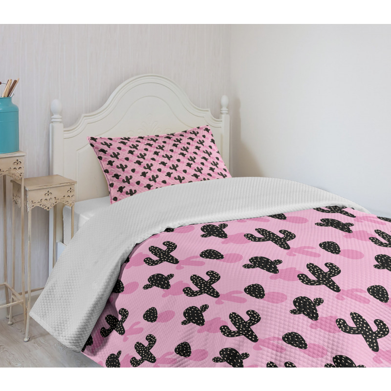 Cartoon Style Mexican Flora Bedspread Set