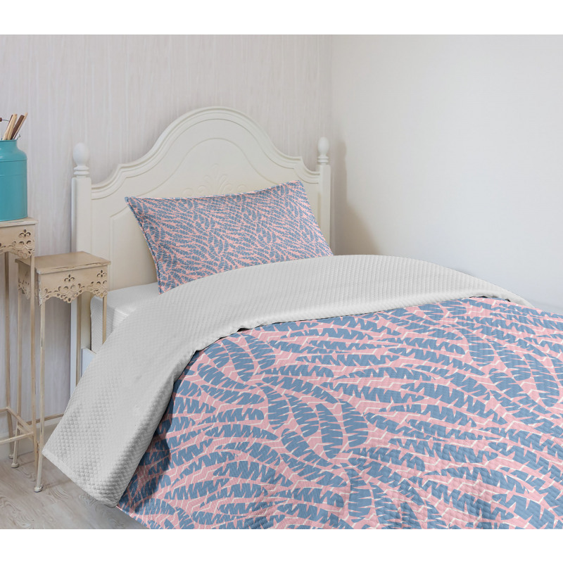 Angled Wavy Lines Background Bedspread Set