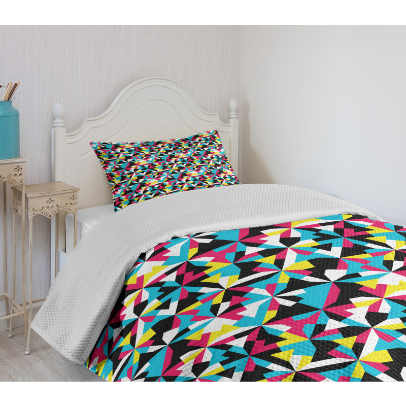 Sixties Style Inspired Motifs Bedspread Set