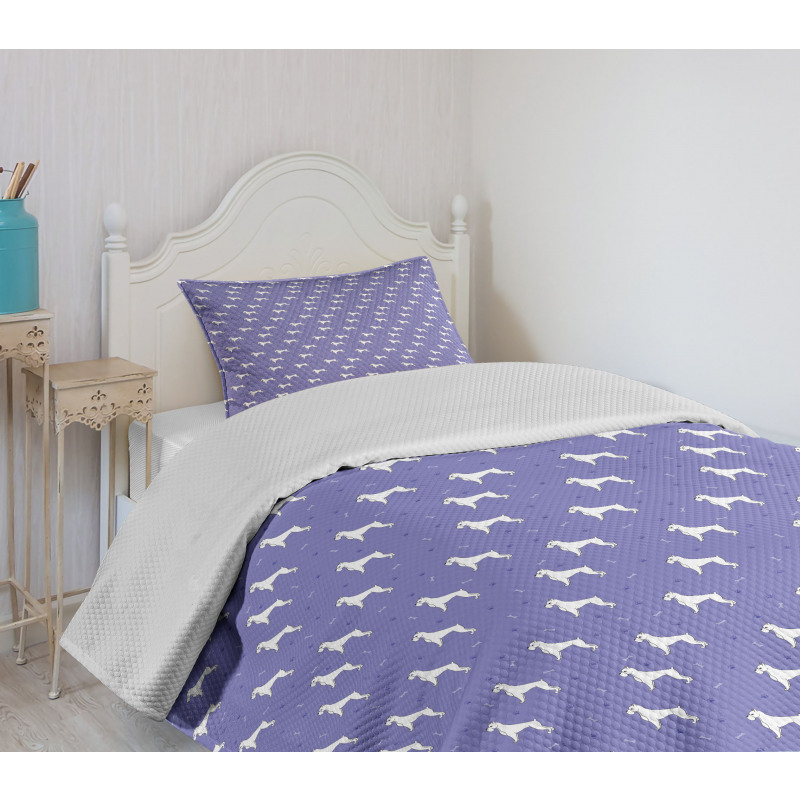 Cartoon Canine Animals Bedspread Set