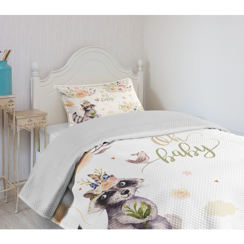 Oh Baby Calligraphy in Middle Bedspread Set