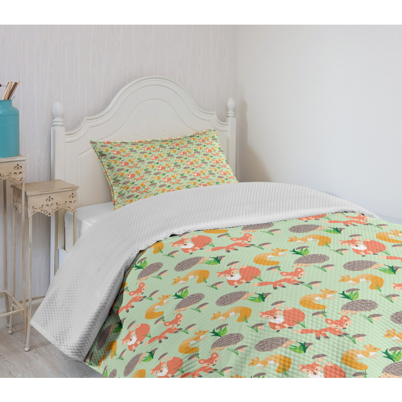 Happy Wildlife Fauna Art Bedspread Set