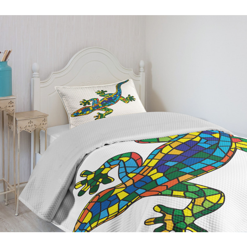 Mosaic Style Stained Glass Bedspread Set