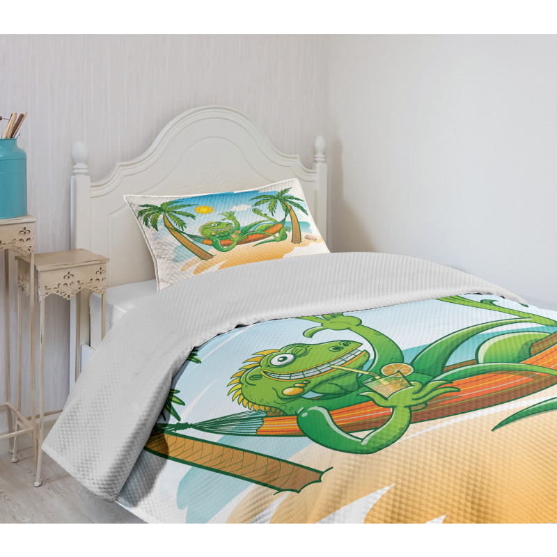 Tropical Holiday Palm Tree Bedspread Set