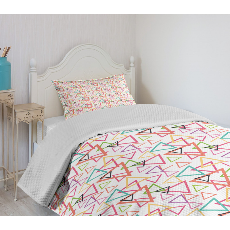 Angular Tribal Motifs Bedspread Set