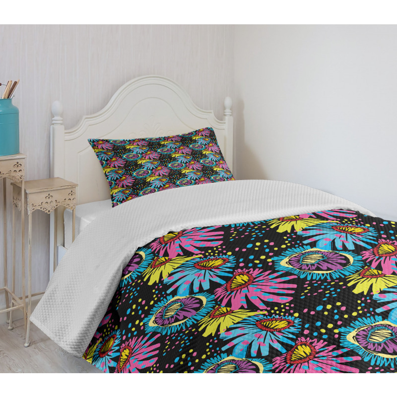 Sixties Colorful Cartoon Bedspread Set