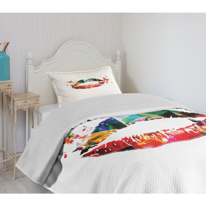 Butterfly and Music Note Bedspread Set