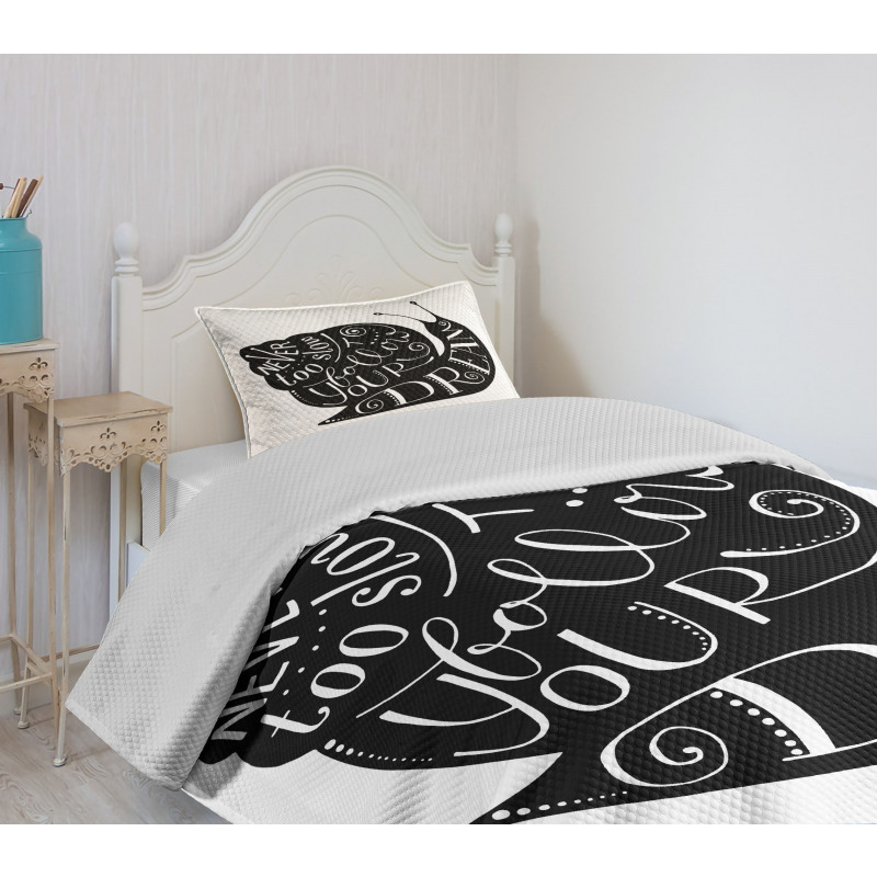 Abstract Snail Silhouette Bedspread Set