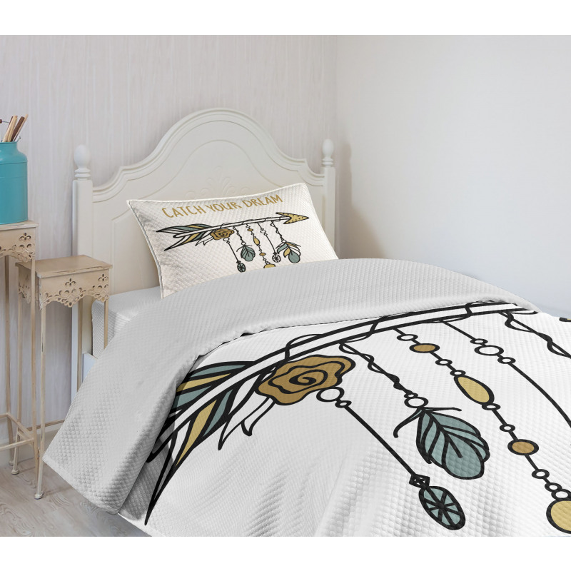 Tribal Arrow with Feathers Bedspread Set