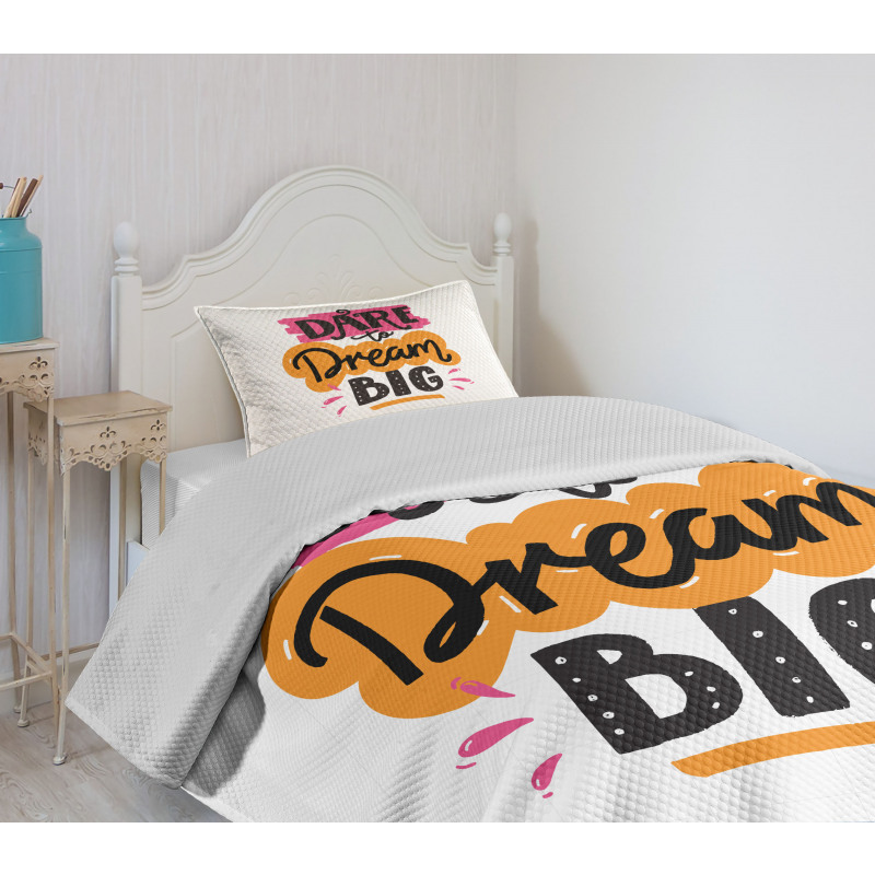 Positive Inspirational Words Bedspread Set