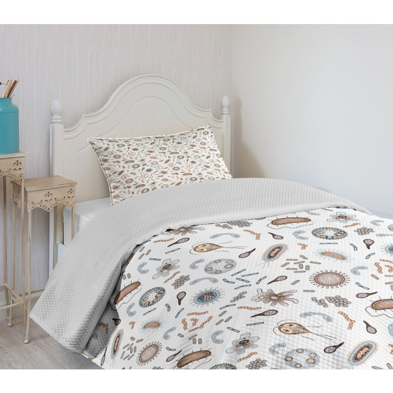 Bacteria Virus and Germs Bedspread Set