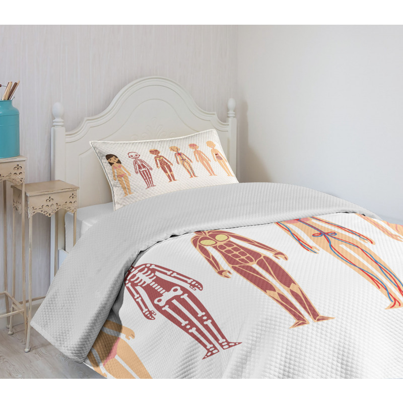 Female Body Anatomy Chart Bedspread Set