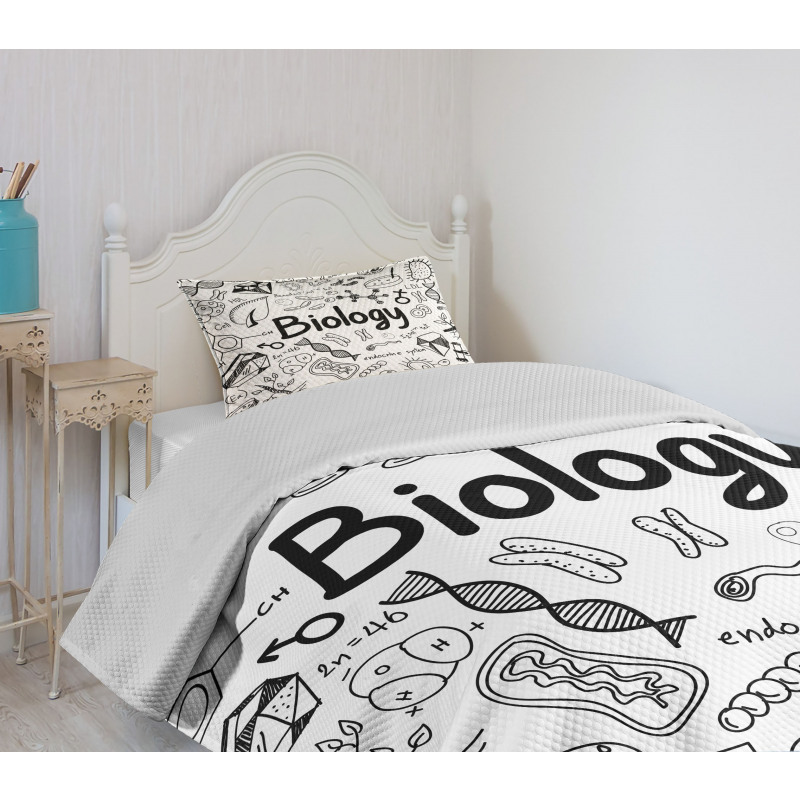 Hand-writing School Lab Bedspread Set