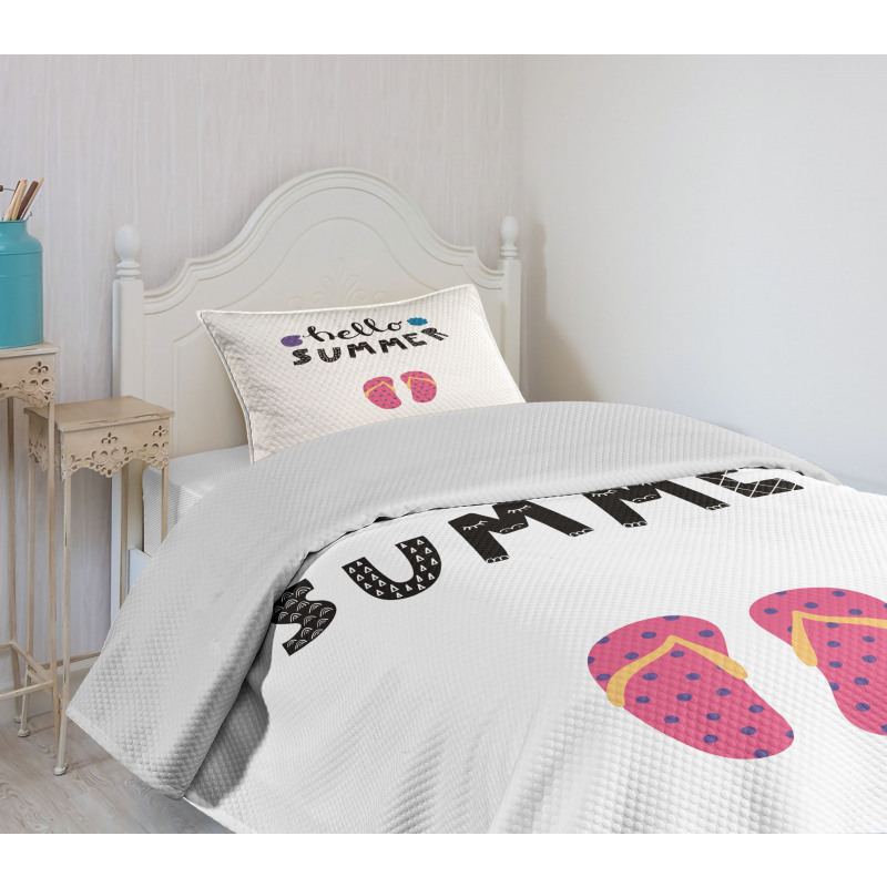 Hello Flip Flops Seashell Bedspread Set