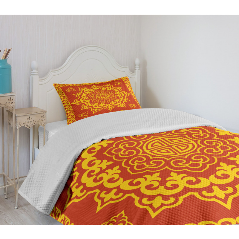 Oriental Round and Square Bedspread Set