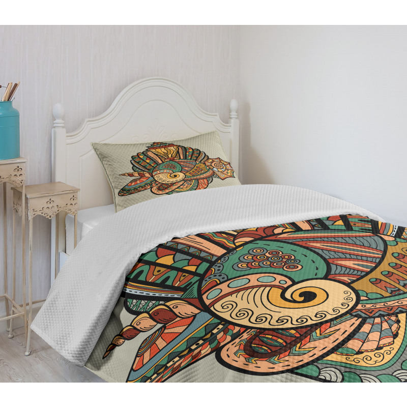 Abstract Seashell Art Bedspread Set