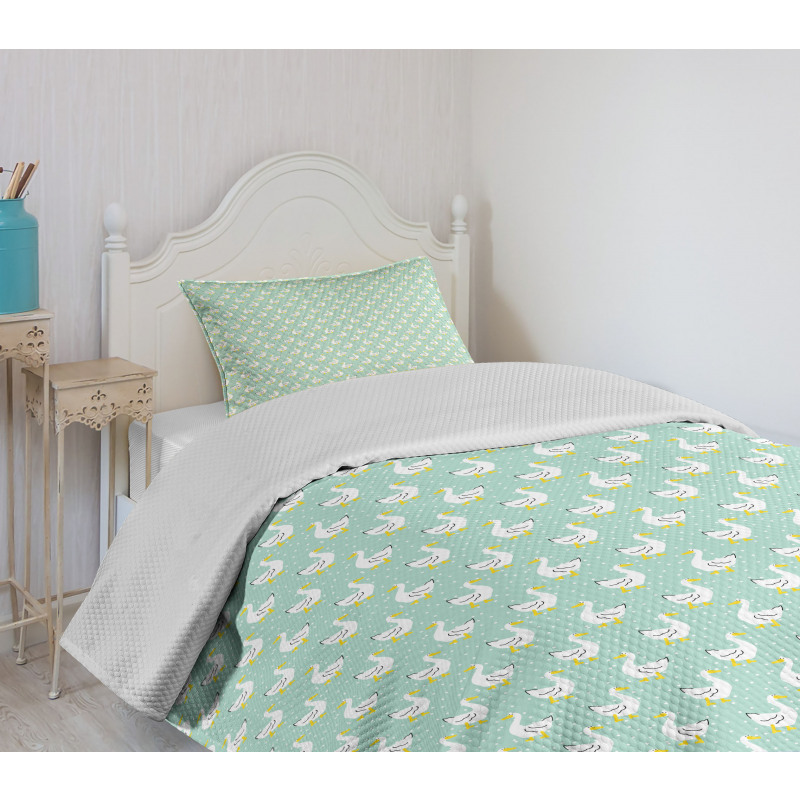 Goose Cartoon Bedspread Set