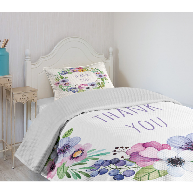 Spring Wreath Simple Word Bedspread Set