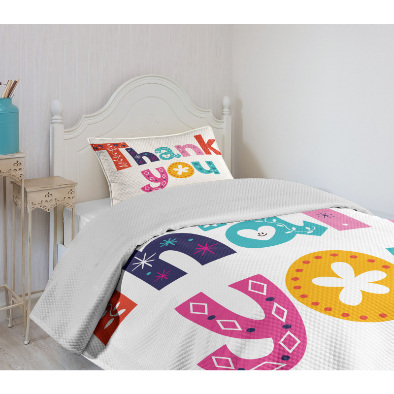 Floral Geometric Hearts Bedspread Set