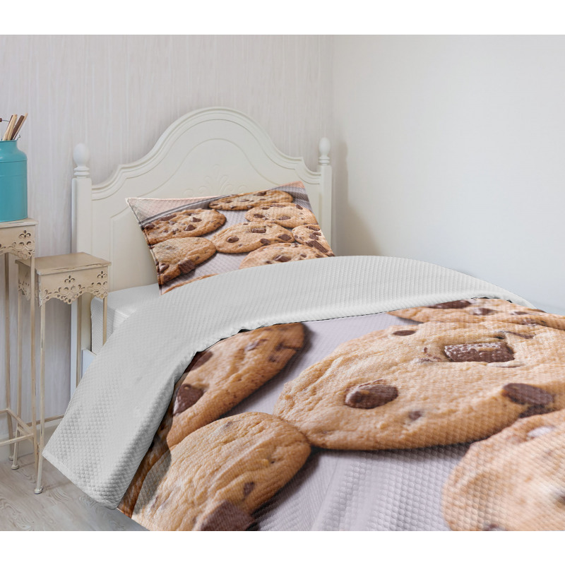 Chocolate Snacks on a Tray Bedspread Set