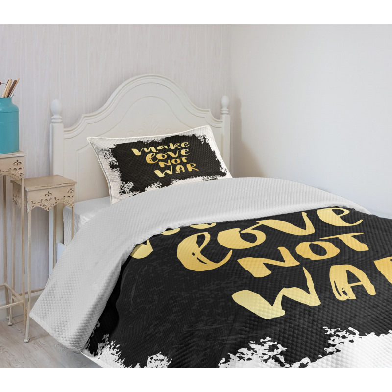 Make Love Quoting Dark Bedspread Set