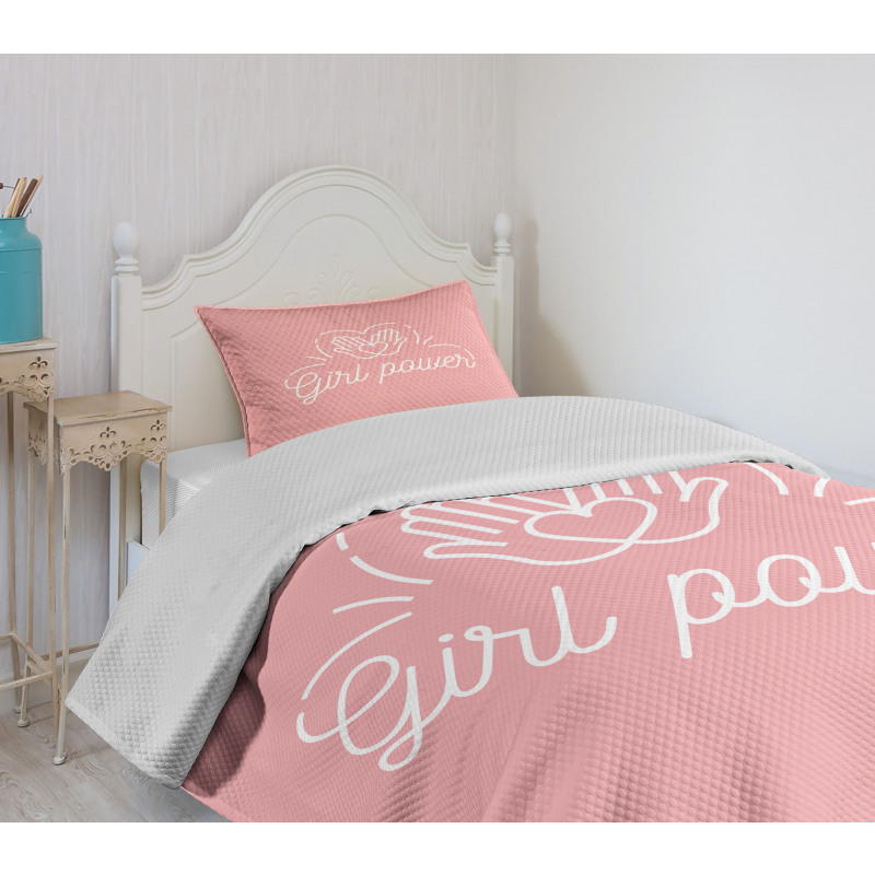 Simple Design Lettering Bedspread Set