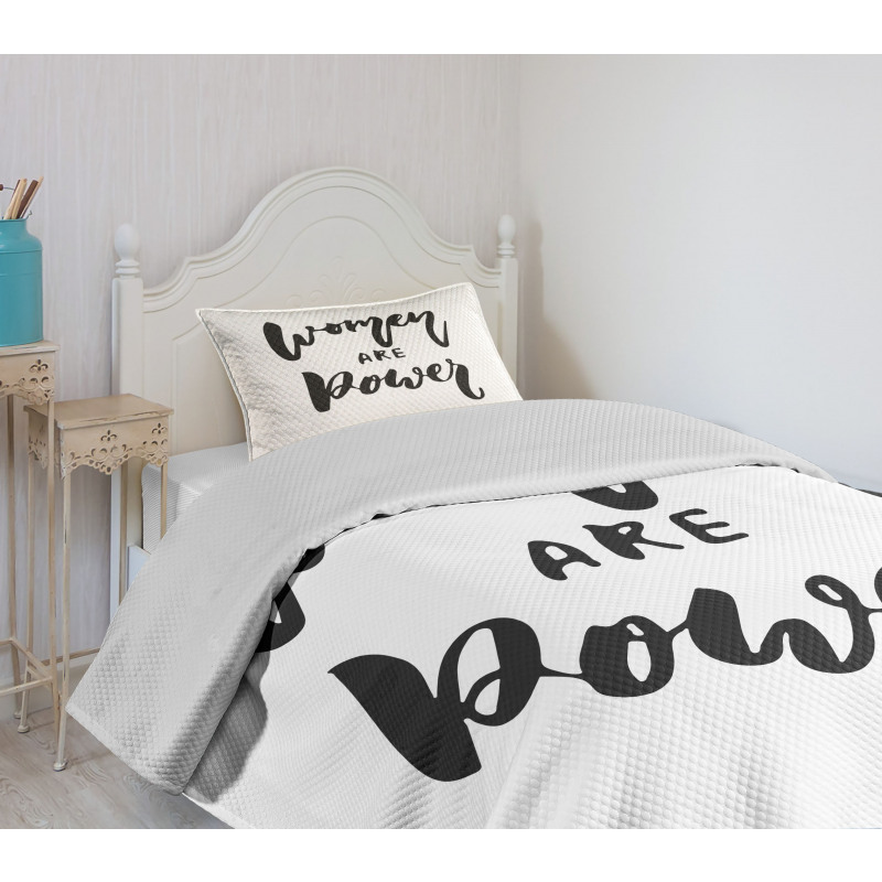 Funky Text Calligraphy Bedspread Set