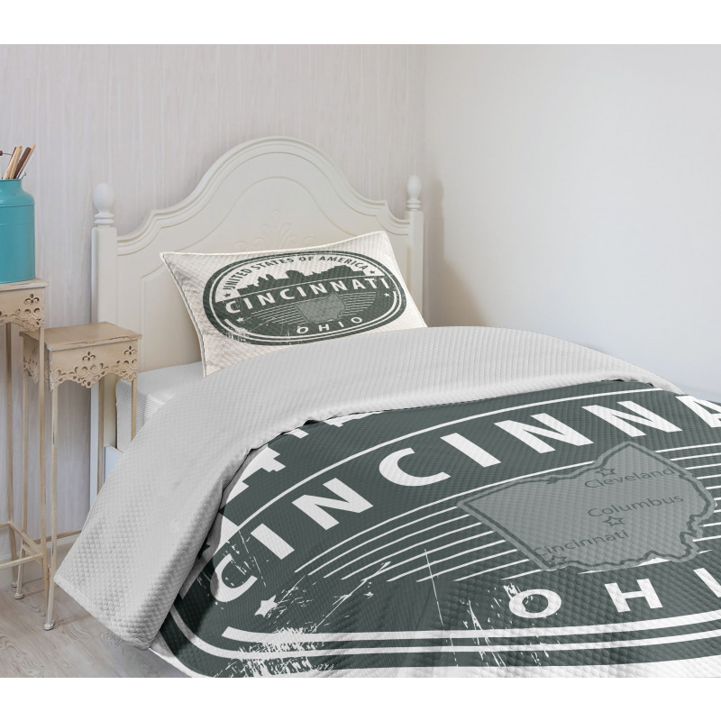 Aged America Emblem Ohio Bedspread Set