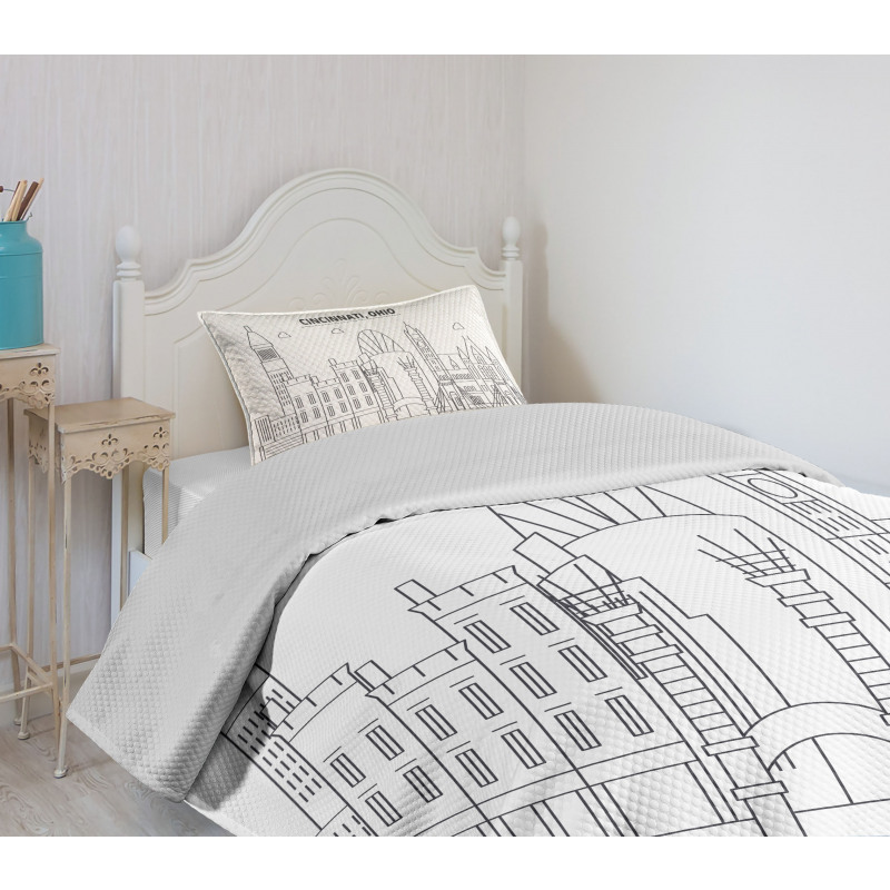 Geometric Drawn Urban Bedspread Set