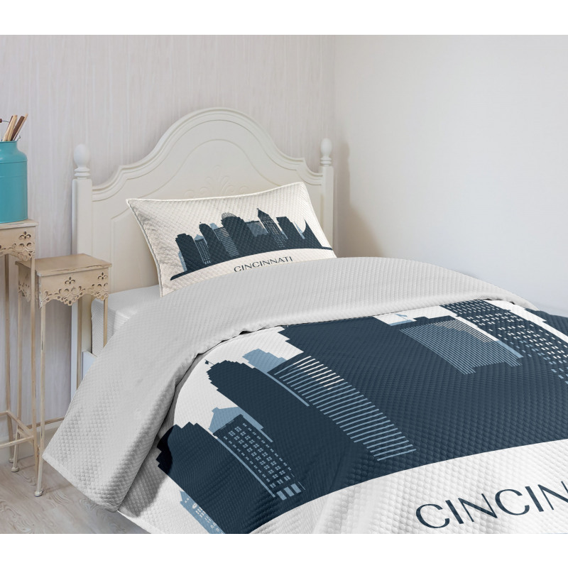 Silhouette of Structures Bedspread Set