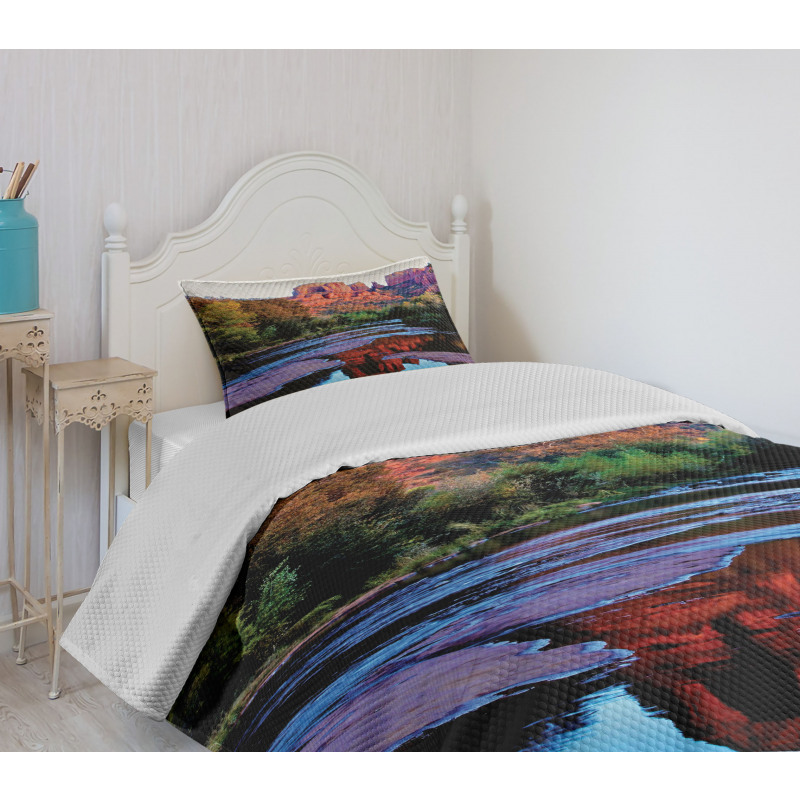 Majestic Cliffs Dawn Photo Bedspread Set