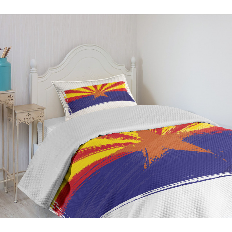 Grunge Design State Flag Bedspread Set