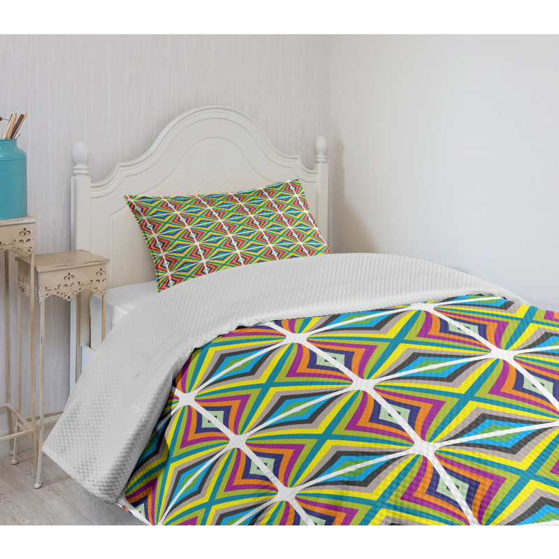 Contemporary Vivid Fractal Bedspread Set