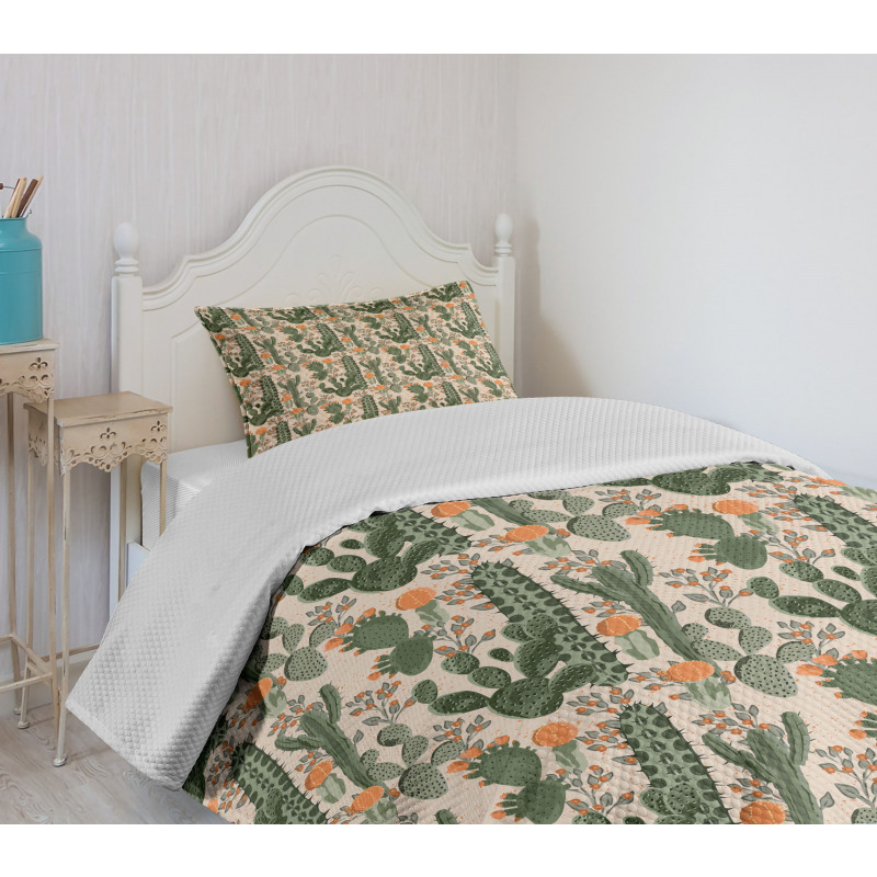 Desert Botany Cacti Flora Bedspread Set