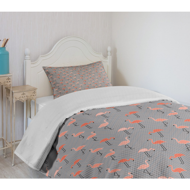 Forest Birds on Zigzags Bedspread Set