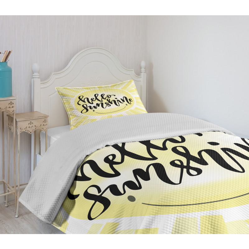 Modern Typography Bedspread Set