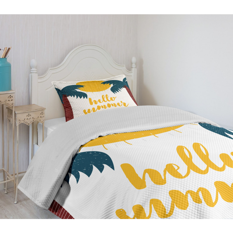 Calligraphy Hello Summer Bedspread Set