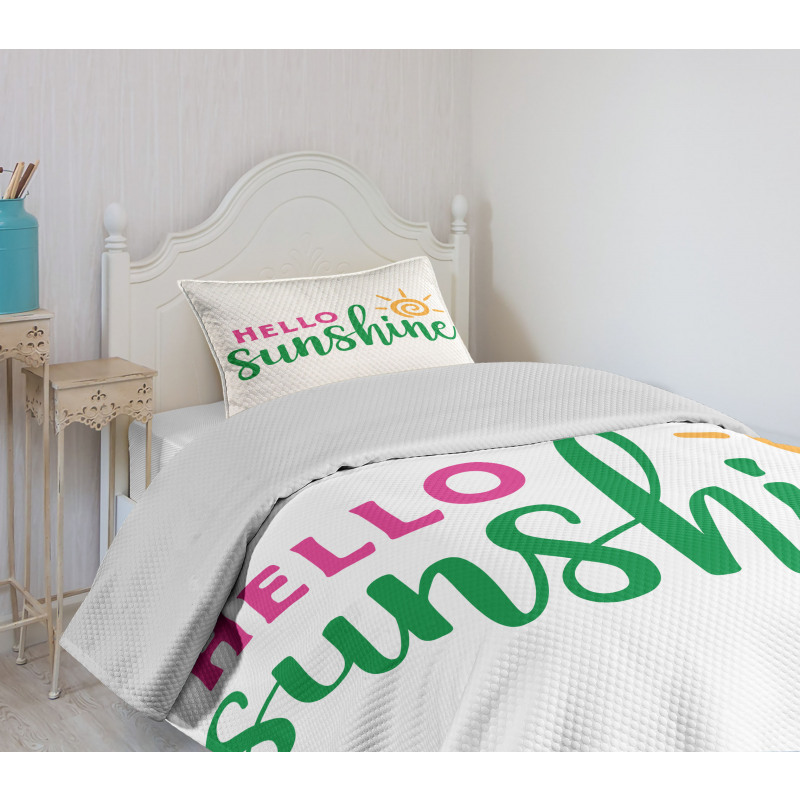 Minimalist Words Bedspread Set