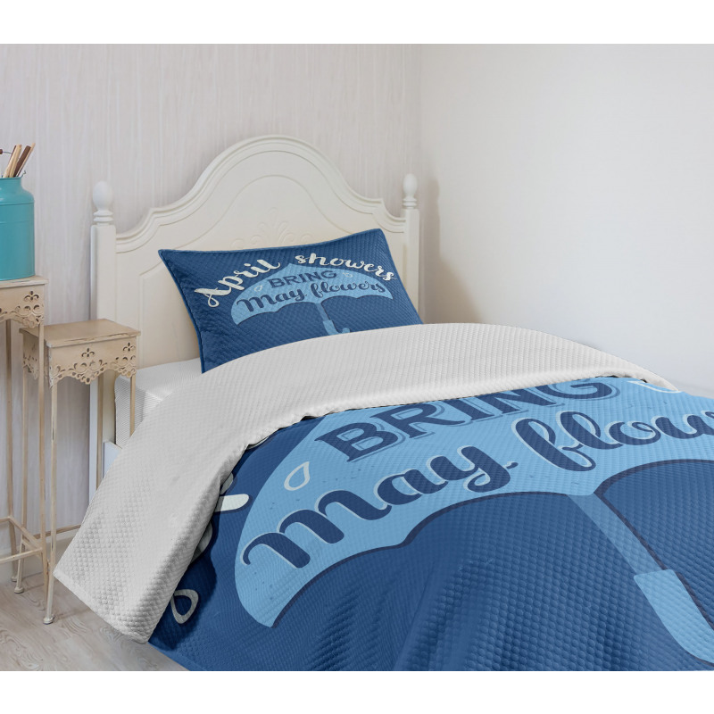 Umbrella Words April and May Bedspread Set