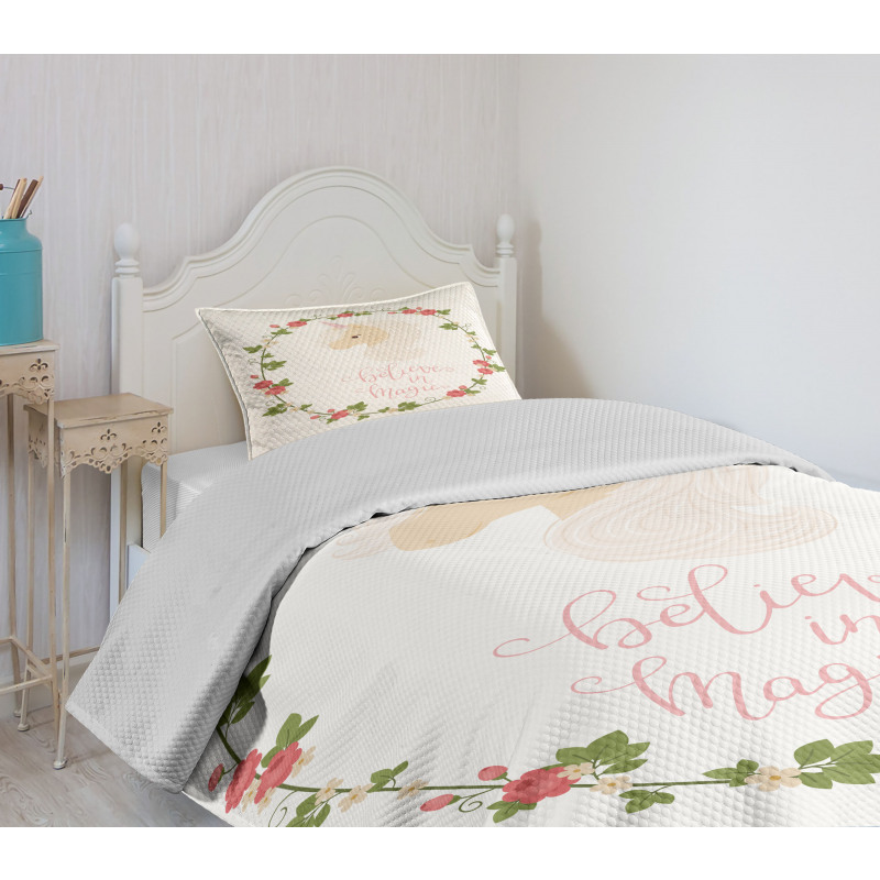 Believe in Magic and Unicorn Bedspread Set