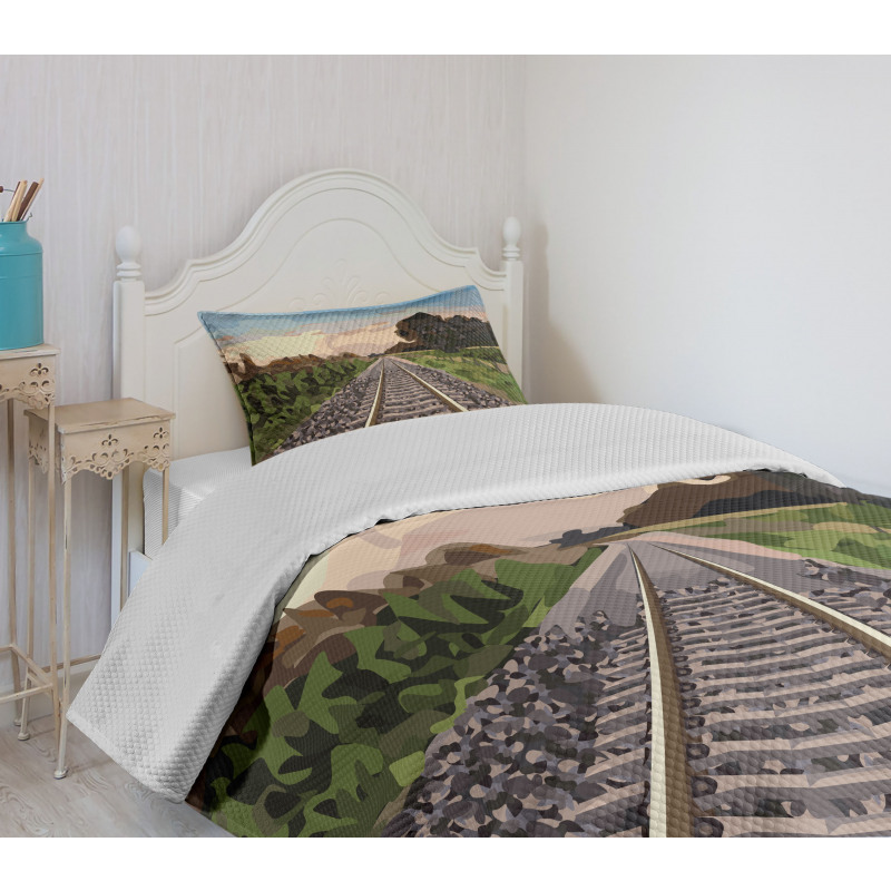 Stones and Road Tracks Bedspread Set