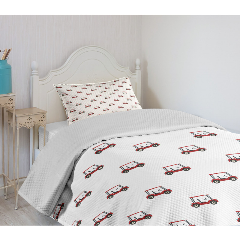 Carts Pattern Golfing Stroke Bedspread Set