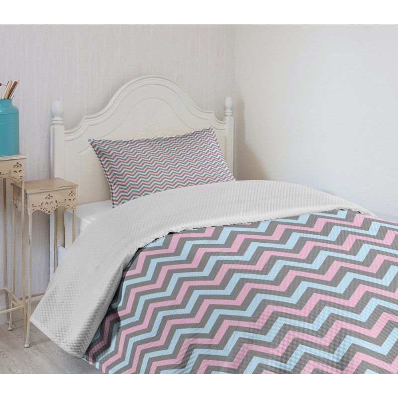 Pastel Sharp Zigzags Bedspread Set